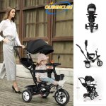 Tricycle pour bébé avec pédales rétractables réglables - noir - avec cloche et miroir - tricycle - quiienclee ... Tricycle pour bébé avec pédales rétractables réglables - noir - avec cloche et miroir - tricycle - quiienclee ...