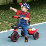 Tricycle pour enfant �volutif avec si�ge r�glable p�dales 2 paniers ceinture pour enfant de 2 � 5 ans ...