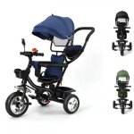 Tricycle enfant - xuanyu - avec porte - gobelet + tige de pouss�e r�glable en hauteur + auvent rabattable ...