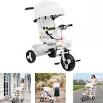 Tricycle �volutif - xuanyu - v�lo poussette - si�ge r�versible r�glable - jusqu� 25 kg - blanc