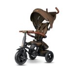 Tricycle - rito deluxe - marron - 5 points de s�curit� - pliable - roues en caoutchouc