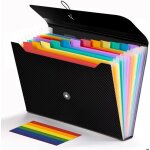 Trieur document a4 - classeur rangement avec 12 compartiments intrieur multicolore - rangement documents ...