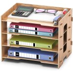 Trieur de documents a4 organiseur de bureau organiseur de rangement en bois classeur pour le bureau(33 ...