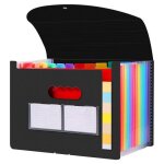 Trieur document a4 - range document bureau 13 compartiments extensible accord�on avec couvercle - noir ...