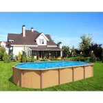 Trigano piscine mtal hors sol osmose - 640 x 395 x 132 m - aspect bois