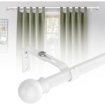 Tringle rideau 71 - 213cm tringle � rideaux extensible ensemble avec embout rond en acier inoxydable ...