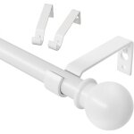 Tringle rideau blanche 80 - 157 cm tringle � rideau extensible avec support ajustable kit tringle a rideaux ...