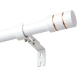 Tringle � rideaux blanche avec supports r�glables et embouts blanc / dor� - diam�tre : 25 mm - tr�s r�sistante ...