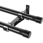 Tringles  rideaux double76 - 157cm tringle  rideau extensible avec boutons cap avec supportstringle ...