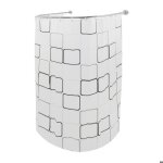 Tringle � rideau de douche en acier inoxydable en forme de u 90 � 130 cm - sans per�age - avec rideau ...