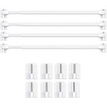 Tringle rideau extensible 40 - 60cm sans perage - fixation adhsive pvc fentre (lot de 4 charge max ...