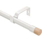 Tringle � rideaux extensible - febest - 76 - 208 cm - diam�tre 19 mm - embouts grain de bois - blanc ...