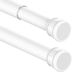Tringle  rideaux extensible sans perage - blanc - 50 - 80 cm - antidrapant - rsistant  la rouille ...