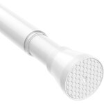 Tringle � rideau extensible sans per�age - febest - 115 � 195 cm - blanc - diam�tre 22 mm - acier au ...