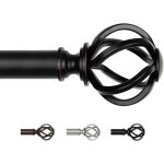 Tringle rideau noir 80 � 148 cm 22 mm de diam�tre tringle � rideaux extensible barre rideau r�glable ...