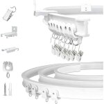 Tringle de rideau - largeight - 3 mtres - flexible - blanc - intrieur