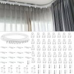 Tringle rideaux rail de rideau de plafond flexible pour baie vitre environ 3. 5 m pliable courbe support ...