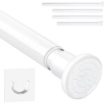 Tringle � rideaux sans per�age - febest - 71 - 165 cm - acier inoxydable - antid�rapante - blanc - extensible ...