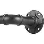 Tringle rideau style industriel noire pour rideaux � oeillets rail rideaux montage mural et au plafond ...