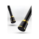 Tringle  rideau tlescopique noire 87 - 120cm : installation facile sans perage design moderne et support ...