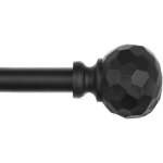 Tringle  rideaux tlescopique - szximu - mtal noir - longueur 122 - 218 cm - charge 9 kg - embouts ...