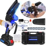 Tronconneuse a batterie 4 pouces mini trononneuse lectrique sans fil pour jardin avec batterie 2 chanes ...