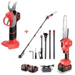 Trononneuse elagueuse lectrique sans fil sur perche + scateur lectrique 30mm 4 vitesses - onevan ...