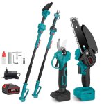 Tronçonneuse elagueuse électrique sur perche 6 pouce + sécateur pour branches hautes - onevan - 1x 3ah ... Tronçonneuse elagueuse électrique sur perche 6 pouce + sécateur pour branches hautes - onevan - 1x 3ah ...