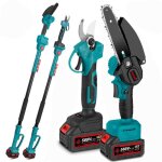 Tronçonneuse elagueuse électrique sur perche 6 pouce + sécateur pour branches hautes - onevan - 2x 3ah ... Tronçonneuse elagueuse électrique sur perche 6 pouce + sécateur pour branches hautes - onevan - 2x 3ah ...