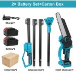 Tron�onneuse elagueuse �lectrique sur perche 8 pouces 21v - 800w �quip�e de 2 batteries x 30ah.