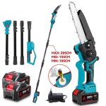 Tronçonneuse elagueuse électrique sur perche 8 pouce 2m perche dextension bleu - onevan - 2x 3ah batteries ... Tronçonneuse elagueuse électrique sur perche 8 pouce 2m perche dextension bleu - onevan - 2x 3ah batteries ...
