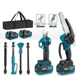 Tronçonneuse elagueuse sur perche 6 pouce + 25mm sécateur électrique sans fil 2m perche dextension - ... Tronçonneuse elagueuse sur perche 6 pouce + 25mm sécateur électrique sans fil 2m perche dextension - ...