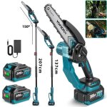 Trononneuse elagueuse sur perche 8 pouce lectrique sans fil 1. 7m perche dextension - yofidra - 2x ...