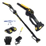 Tronçonneuse électrique télescopique sans fil 40. 5cm 800w - curfair - 2. 18m pôle dextension - 2 x 2ah ... Tronçonneuse électrique télescopique sans fil 40. 5cm 800w - curfair - 2. 18m pôle dextension - 2 x 2ah ...