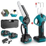 Tronçonneuse électrique sans fil 8 pouce + sécateur de jardin 30mm 2 vitesses - yofidra - 2x 1. 5ah batteries ... Tronçonneuse électrique sans fil 8 pouce + sécateur de jardin 30mm 2 vitesses - yofidra - 2x 1. 5ah batteries ...