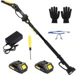 Trononneuse lectrique sans fil lagueur sur perche 2 - en - 1 mini trononneuse - 2 battery adjustable ...