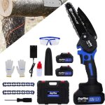 Tron�onneuse �lectrique sans fil mini tron�onneuse de 6 pouces sans brosse portable pour la coupe du ...