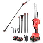 Trononneuse lectrique tlescopique sans fil 8 pouce - onevan - 2. 25m ple dextension - 2x 3ah batteries ...