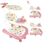 Trotteur 4 en 1 - poussette - dambulateur en plastique - pliable et rglable en hauteur - rose avec ...