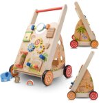 Trotteur pour bbs en bois ds 10 mois avec panneau de jeu avec roues tournantes labyrinthe trieur accessoire ...