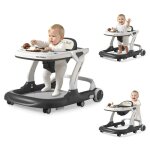 Trotteur bb evolutif 2 en 1 - hauteur vitesse rglable - plateau - repas musique bluetooth tapis pousseur ...