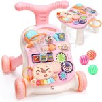 Trotteur bebe fille 2 en 1 avec table d?activit�s trotteur b�b� gar�on et fille multifonction �ducatif ...