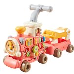 Trotteur bebe fille 5 en 1 interactif avec musique vapeur jouets ducatifs et tlphone ? vhicule d?apprentis ...