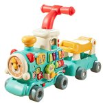 Trotteur bb garon 5 en 1 avec train vapeur clavier musical jeux d?veil et fonction apprentissage ...