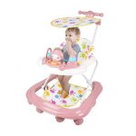 Trotteur b�b� pliable 5 hauteur r�glable jouets et musiquetrotteur avec tapis de sol poign�e de pouss�e ...