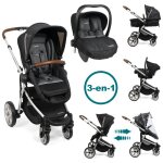 Trottine pack poussette 3 en 1 rversible + sige auto bb r129 ts horizon 2 lx silver