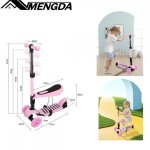 Trottinette 3 en 1 pour enfants - mengda - trottinette avec sige - guidon lger et rglable - 2 - 8ans ...