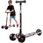 Trottinette  3 roues pour enfants trottinette pliable portable colore avec graffitis capacit de charge ...