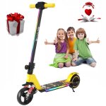 Trottinette lectrique enfants 6 - 12 ans - elscoot - nons colors - 130w - pliable - cran lcd - jaune ...