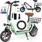 Trottinette �lectrique iscooter avec si�ge adulte 120kg vert 12 double amortisseurs avant et arri�re ...